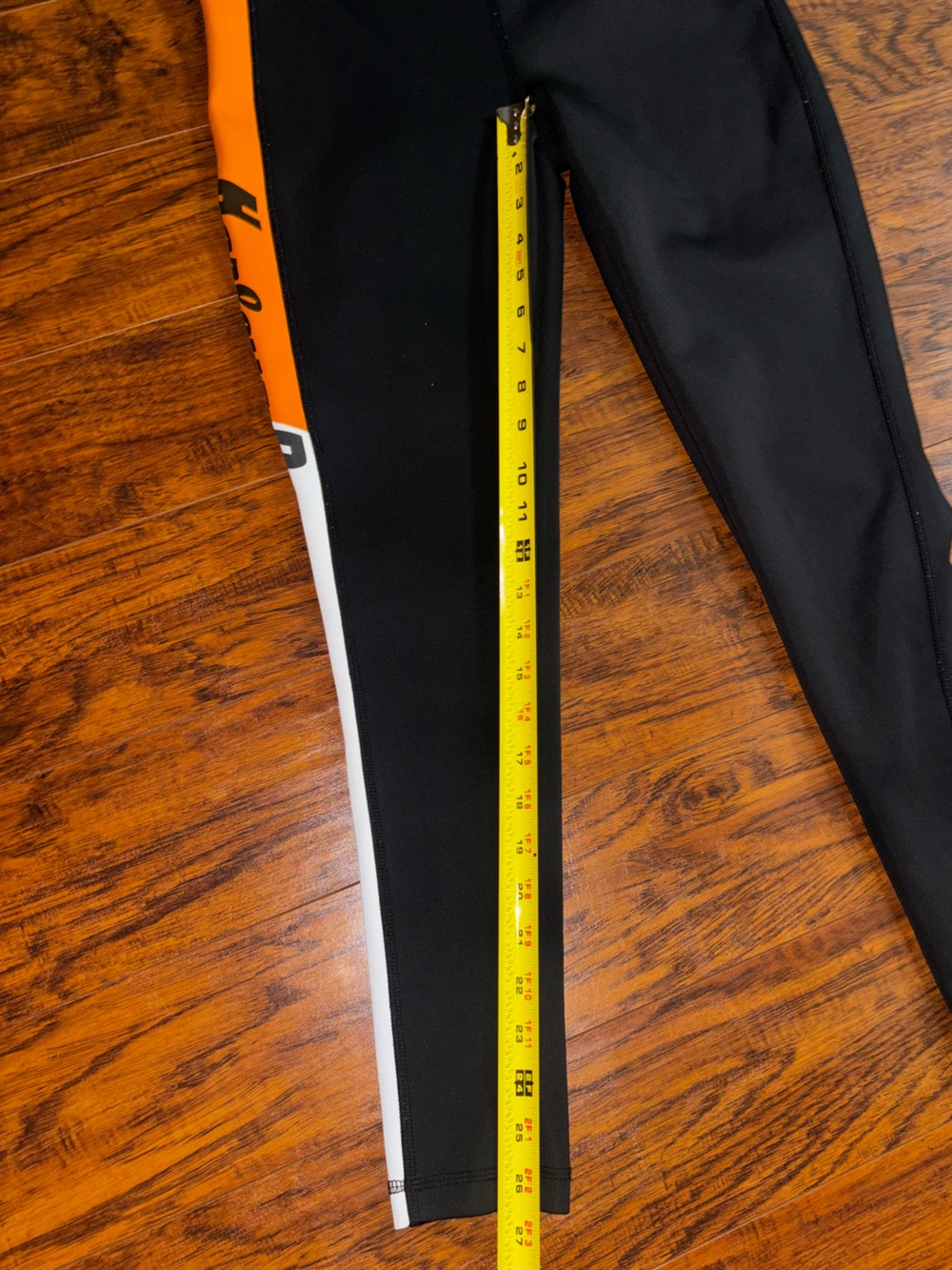 Harley-Davidson Genuine Motorclothes Colorblock Black Leggings Orange White Logo - Picture 3 of 9